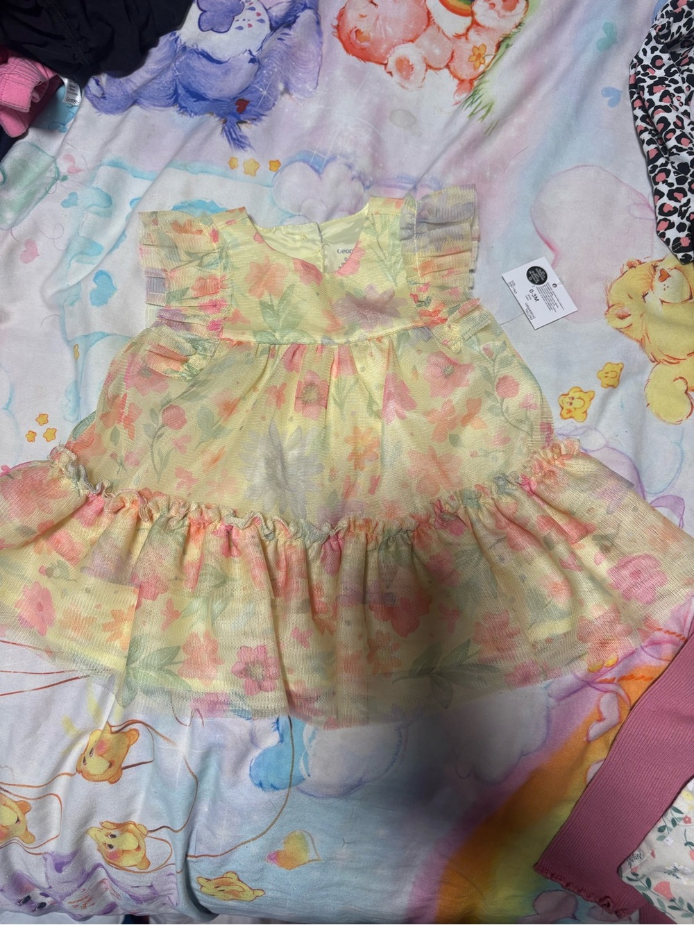 7/$30 Yellow Floral Ruffle Dress